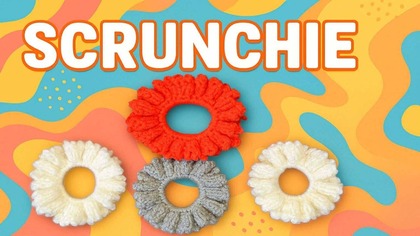 Scrunchie szydełkowe  łatwy tutorial krok po kroku | Crochet Hair Tie DIY #584 PL/ENG