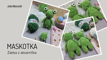 Maskotka żabka z aksamitka