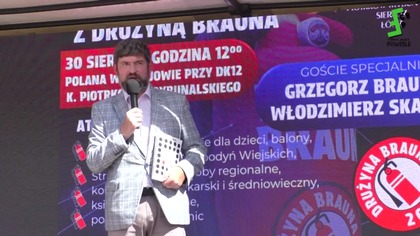 Bartosz KOPCZYŃSKI (Instytut Wiedzy Społecznej im. Karonia) na pikniku Konfederacji KORONY Polskiej