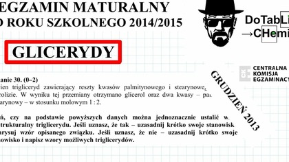 Pewien trigliceryd zawierający reszty kwas&oacute;w palmitynowego i stearynowego.  ZADANIE 30 CKE 2015 PRZYKŁADOWY.  #Chemia