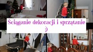 Rozbieranie choinki, ściąganie dekoracji świątecznych i sprzątanie salonu