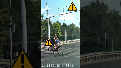 Przejazd rowerem na czerwonym świetle przez PDP #shorts #rikordwidjo