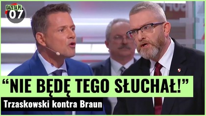 Kłótnia Trzaskowskiego z Braunem.  Szokujące sceny podczas debaty | Gazeta.pl