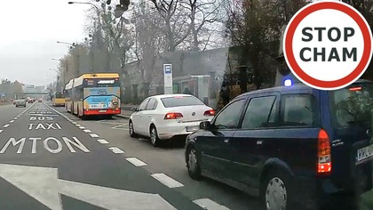 Instant karma - omijanie korka bus pasem w Warszawie #2073 Wasze Filmy