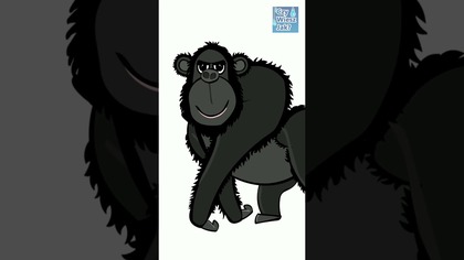 Rysowanie goryla w dżungli dla dzieci