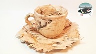 Jak zrobić dekoracyjną filiżankę z brzozowej kory [BIRCH BARK DECOR CUP] - Pomysły plastyczne DiY