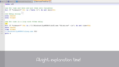 Reversing the time in Windows