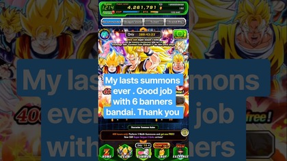 MY LAST SUMMONS IN DBZ DOKKAN BATTLE