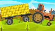 Tractor - Combine Harvester and Obstacles on the road | Traktor i cartoon animation for kids