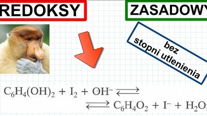 REDOX ZASADOWY C6H4OH2+I2+OH^(-)  C6H4O2+I^(-) +H2O