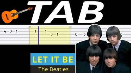  Let It Be (The Beatles) - melodia TAB (gitara)  NUTY W OPISIE 