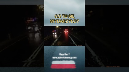 Co tu się stało? Tir w poślizgu, naczepa zgarnia auto z naprzeciwka! #wypadek #drogi #polscykierowcy