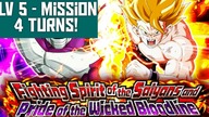 FIGHTING SPIRIT OF SAIYABS AND PRIDE OF THE WICKED BLOOD LINE Level 5 mission 4 Turns DOKKAN BATTLE