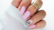 Delicate pink Roses bouquet nails art tutorial / Allepaznokcie