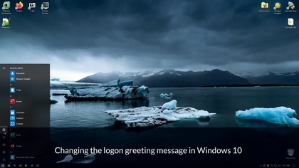 How to change the welcome text in Windows 10