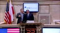 Bronisław Komorowski na nowojorskiej giełdzie