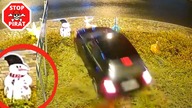 Na rondzie prosto.  Prosto w Bałwana.  STOP PIRAT