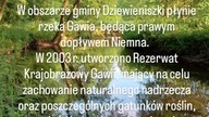 Gmina Dziwieniszki.  Rzeka Gawia.  Dieveniškių sen.  Gauja, Gaujos kraštovaizdio draustinis.  Rezerw