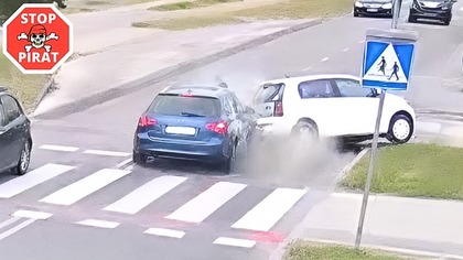 Drogowy pirat z promilami najeżdża na tył pojazdu i rzuca się do ucieczki.  STOP PIRAT