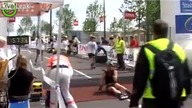 Finisz zawodów na rolkach
