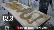 Cz 3 Monolit dębowy na blat stołu - szlifowanie i wylewanie ostatniej warstwy żywicy epoksydowej