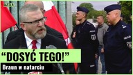 Policja na konferencji Brauna! Mówił o groźbach i Żydach | Gazeta.pl