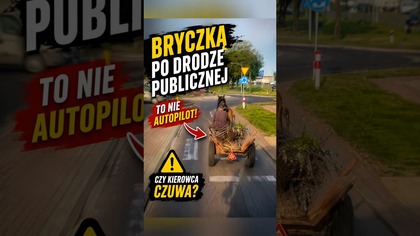 Bryczka na rondzie i chyba włączony autopilot  #polskiekierowcy #shorts