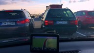 Szeryf drogowy.  Blokowanie lewego pasa, droga S8.