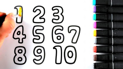 Coloring numbers 1-10 for kids | Colors and numbers