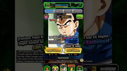 GOOBAL CELEBRATION DOKKAN FESTIVAL FUTURE SAGA GOKU VEGETA BLUE SUMMONS LAST 150 DS - 600 IN TOTAL