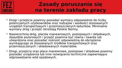 Szkolenie BHP - zasady poruszania się na terenie zakładu pracy