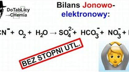 REDOX KWASOWY SCN(-) + O2 + H2O  SO4(2-) + HCO3(-) + NO3(-) + H(+) BEZ STOPNI UTLENIENIA.  #chemia