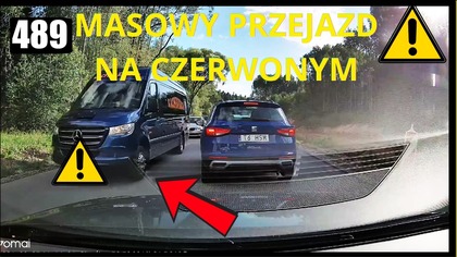 Masowy przejazd na czerwonym świetle