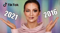 Makijaż 2016r vs 2021r + Face Lifting - Testuję Tik Tokowe Trendy W Makijażu