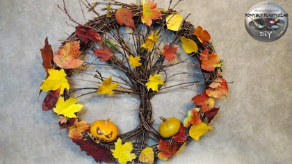 Jak zrobić jesienny wianek z drzewem - Pomysły Plastyczne DiY