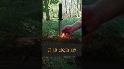 ZA-PAS RH² DAGGER  TEST SZTYLETU  5 mm STALI | 58 HRC | 280 mm | BLACK G10