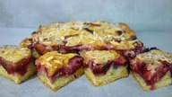 Ciasto ze śliwkami i zalewą śmietanową  pyszne i szybkie