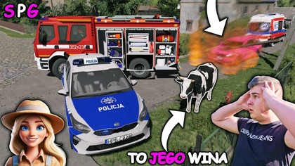 BYK ALFRED DOPROWADZIŁ DO TRAGEDII WYWRÓCIŁ SŁUPA NA SAMOCHÓD - DOSZŁO DO POŻARUSPG 109