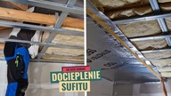 Docieplenie sufitu wełną mineralną.  Paroizolacja