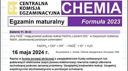 Zadanie 11 CKE 2024 MAJ Redoks zasadowy bez stopni UTL.  @DoTablicyCHEMIA