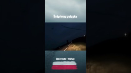 Nieoświetlony traktor w nocy  śmiertelna pułapka na drodze! #polscykierowcy #uwaga #zagrożenie