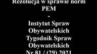 Rezolucja w sprawie norm PEM - Instytut Spraw Obywatelskich