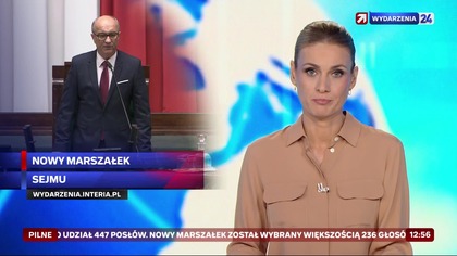 Wydarzenia 24 - Fragment "Wydarzeń 12:50" o nowym Marszałku Sejmu RP (18. 11. 2025)