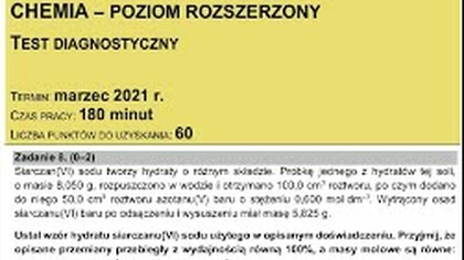 ZADANIE 8 CHEMIA CKE 2021 MARZEC USTALANIE WZORU HYDRATU STECHIOMETRIA