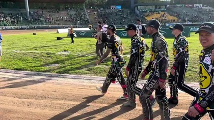 Podziękowania kibiców Falubazu Zielona Góra po wygranym meczu z Betard Spartą Wrocław - 09. 06. 2024r.