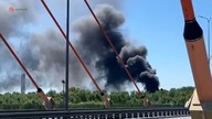 Pożar przy Moście Siekierkowskim
