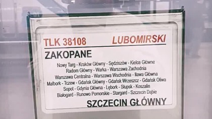 TLK 38108 Lubomirski - 30 minut opóźnienia na Warszawie Centralnej 2. 06 Zakopane Warszawa Szczecin