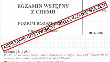 ZADANIE 15 AM 2007 STĘŻENIE % MOLOWE, PRZELICZANIE STĘŻEŃ(WYPROWADZENIE), MIESZANIE ROZTWORÓW