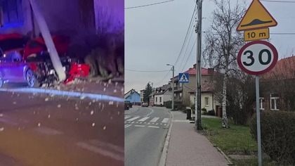 Pijana kobieta za kierownicą zatrzymała się na słupie przed przejściem dla pieszych.  Miała 3 promile