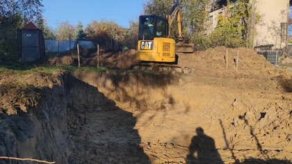 #343 Opaska drenażowa - peszel drenarski zakopany i zasypany.